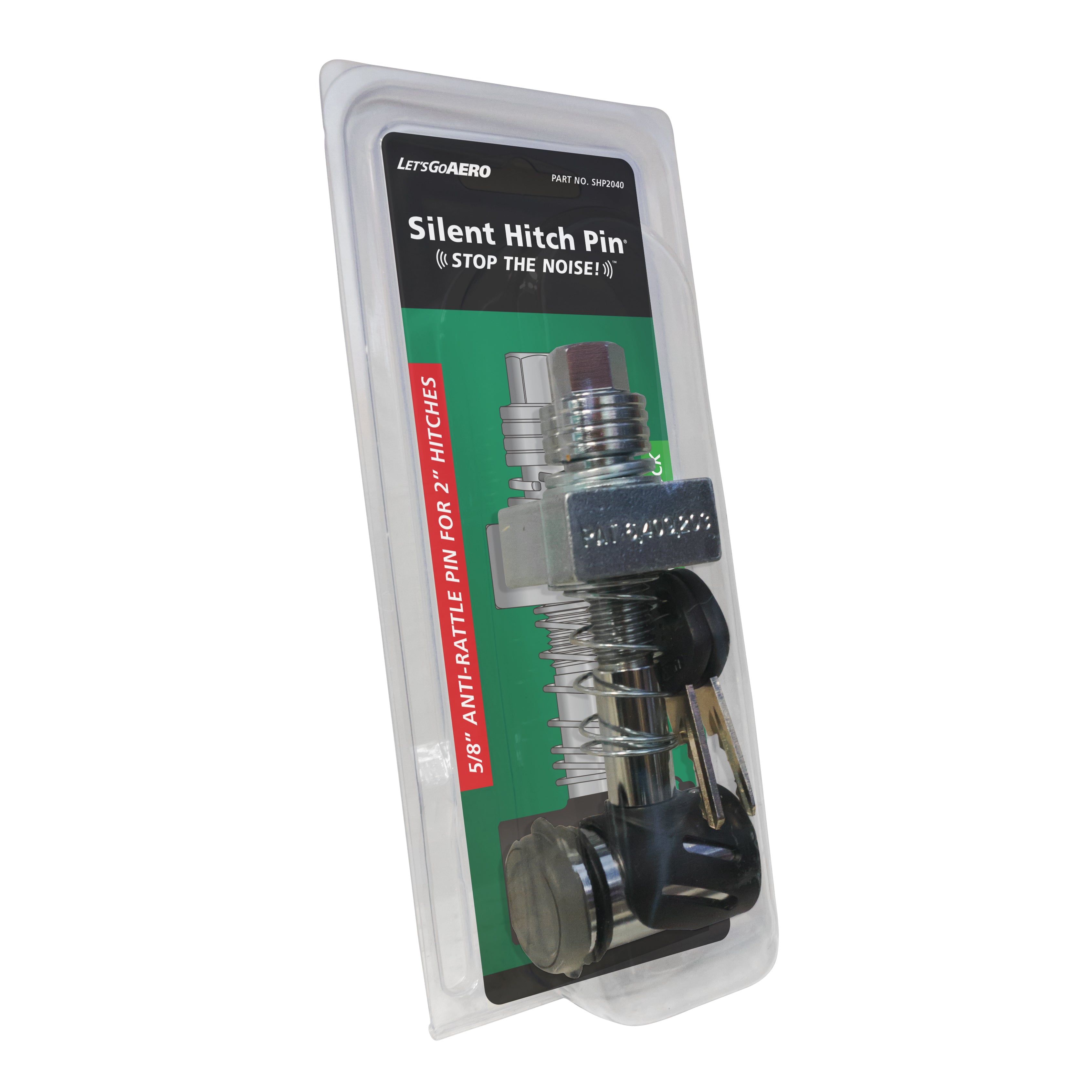 Silent Hitch Pin®: 5/8" Press-On Locking Anti-Rattle Pin for 2" Hitches