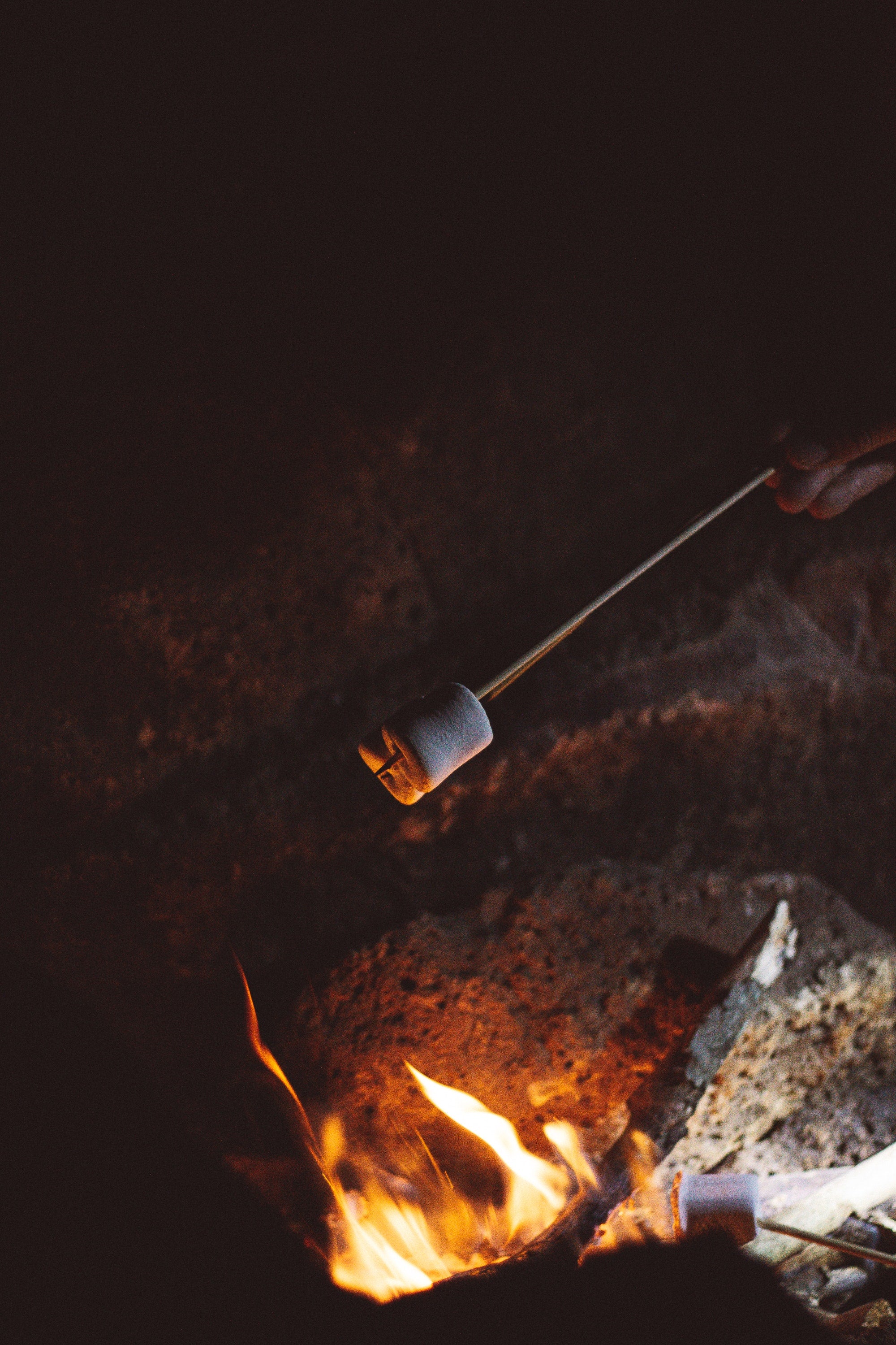 Marshmallows over a fire