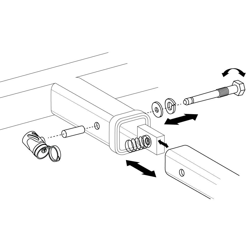 Silent Hitch Pin®: 5/8'' Press-On Locking Anti-Rattle for 3'' Hitches - Let's Go Aero