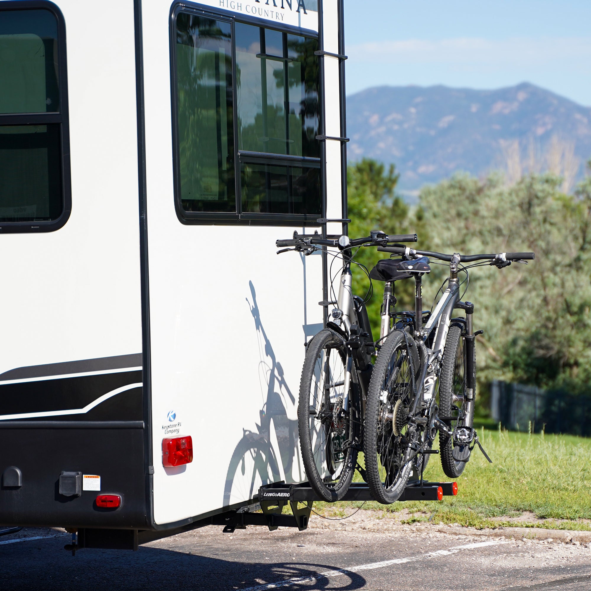 V-Lectric Bike Carrier on Travel Trailer