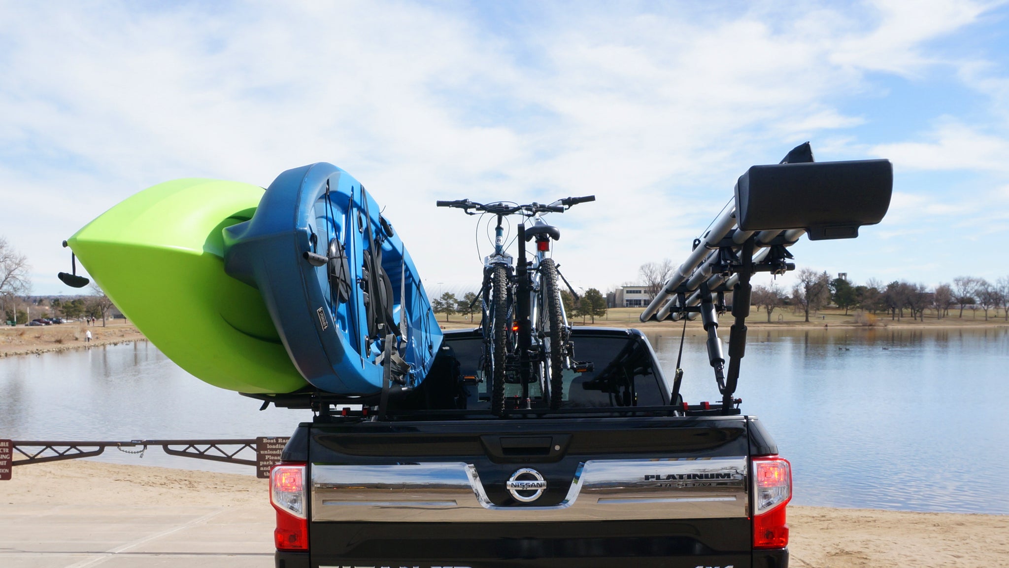 Nelson Truck Mounts with Bikes, Kayaks and Fishing Rods