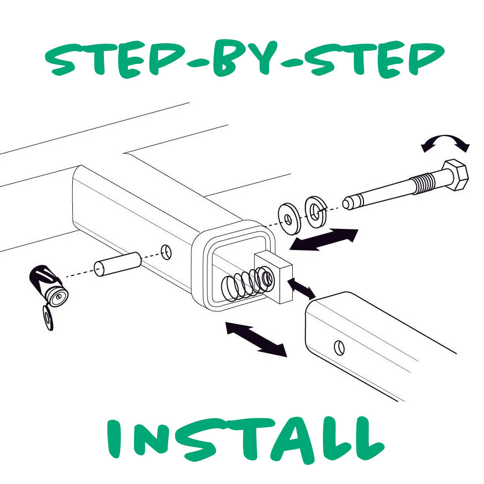 Silent Hitch Pin for Hitch Stabilization Installation Diagram