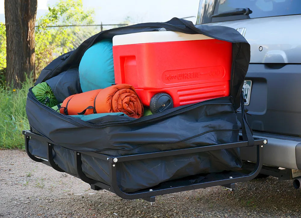 Protect Your Gear on the Hitch with our Bumper Rack Cargo Solution