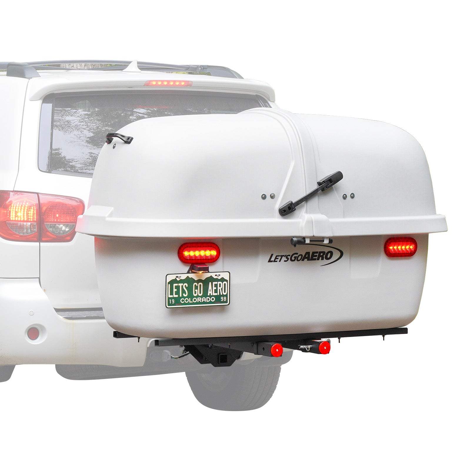 GearSpace 34 Enclosed Cargo Hitch Carrier, Light Gray