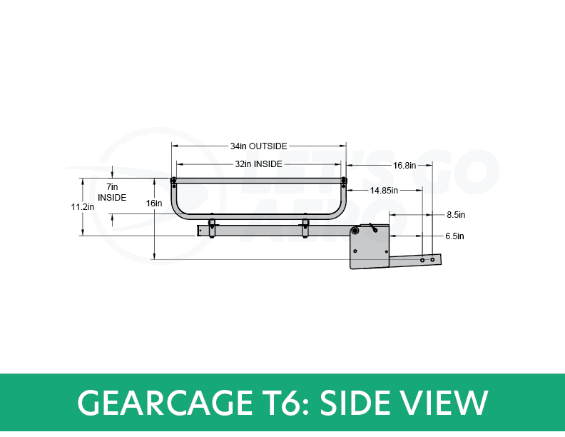 GearCage T6 Folding Cargo Rack - Let's Go Aero