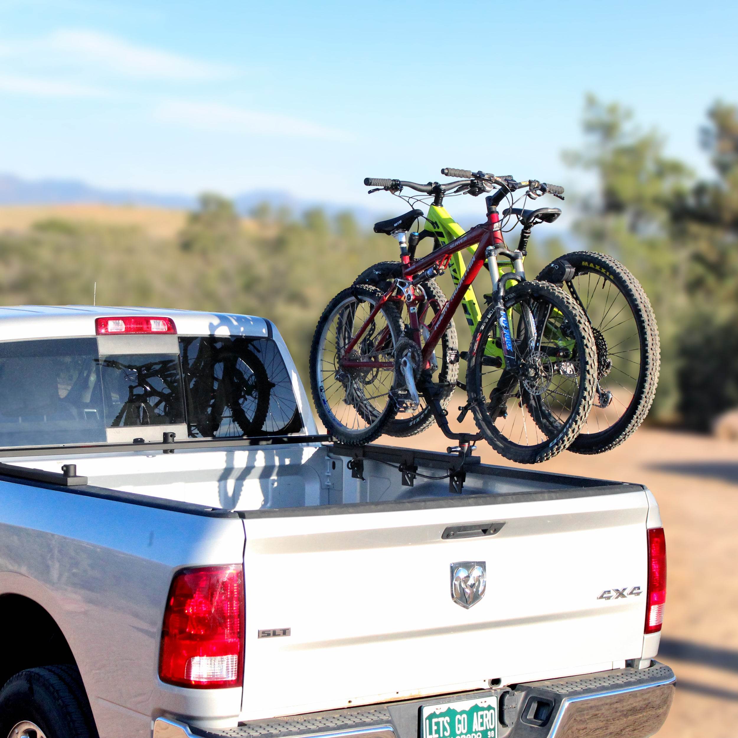 Three-Quarter Nelson 2-Bike Expandable Truck Bed Carrier - Let's Go Aero