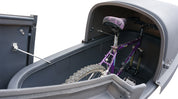 Bicycles fit nice underneath the enclosed hardshell lid of the GearSpace Cargo Carrier 