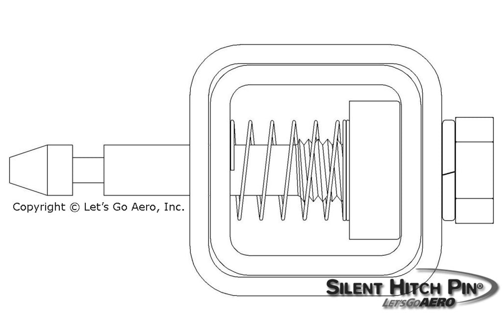Silent Hitch Pin in Hitch Cross Section Line Art