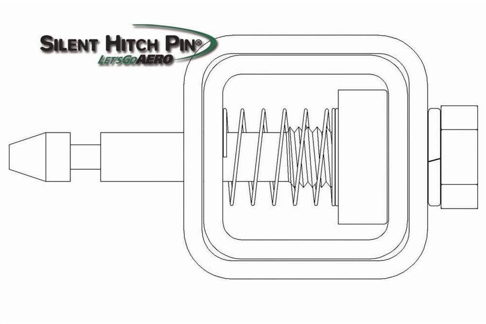Silent Hitch Pin®: 5/8'' Press-On Locking Anti-Rattle for 2.5'' Hitches - Let's Go Aero