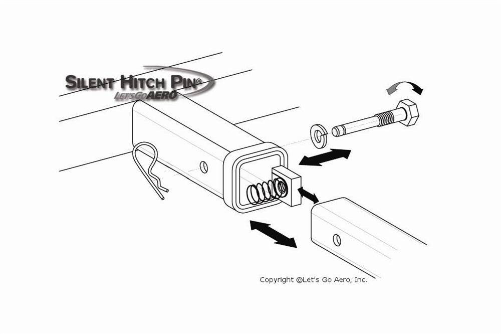 Silent Hitch Pin®: 5/8" Anti-Rattle Pin & Clip for 2" Hitches