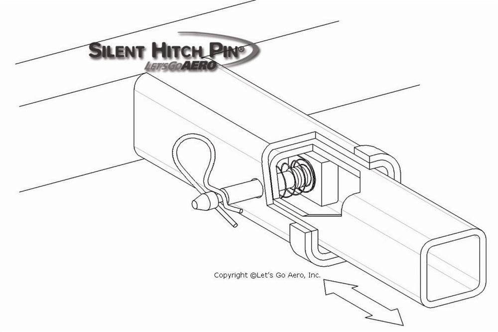 Silent Hitch Pin®: 5/8" Anti-Rattle Pin & Clip for 2" Hitches