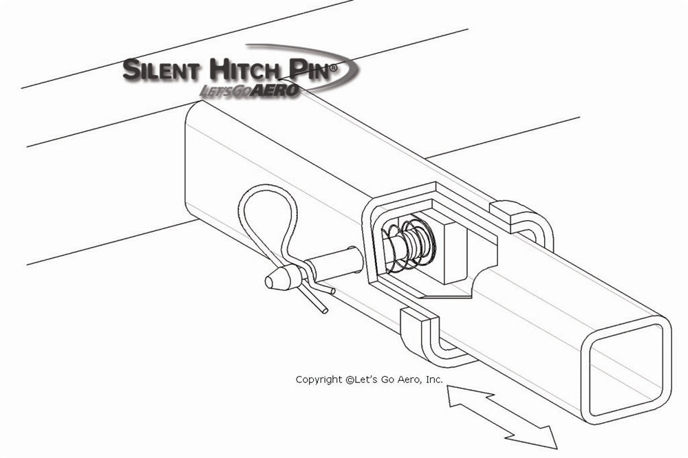 Silent Hitch Pin®: 5/8" Anti-Rattle Pin & Clip for 2" Hitches